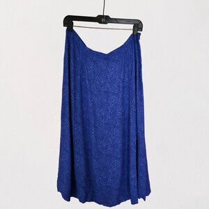 On 34th Macy's Blue Leopard Print Midi Skirt